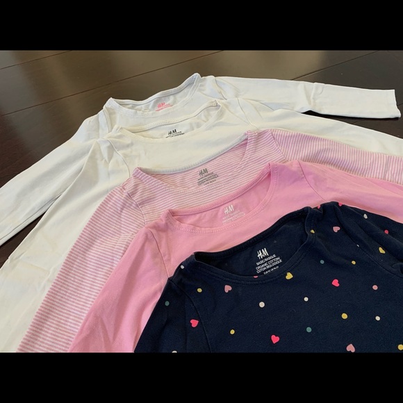 H&M long sleeve tees, set of 5, size 1 1/2-2y - Picture 2 of 4
